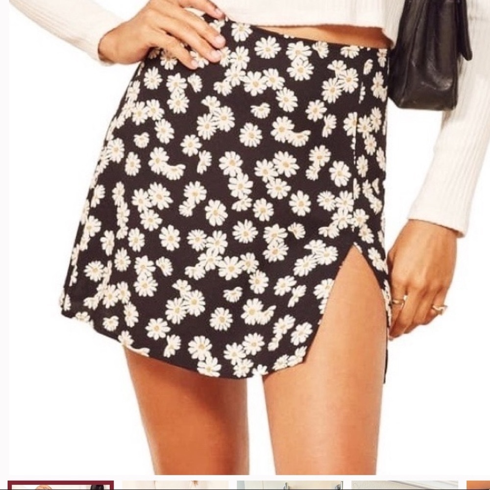REFORMATION FRAN DAISES MINI SKIRT